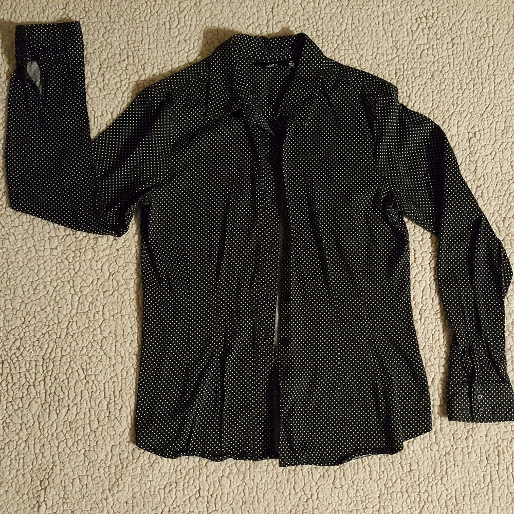 black polke dot work shirt